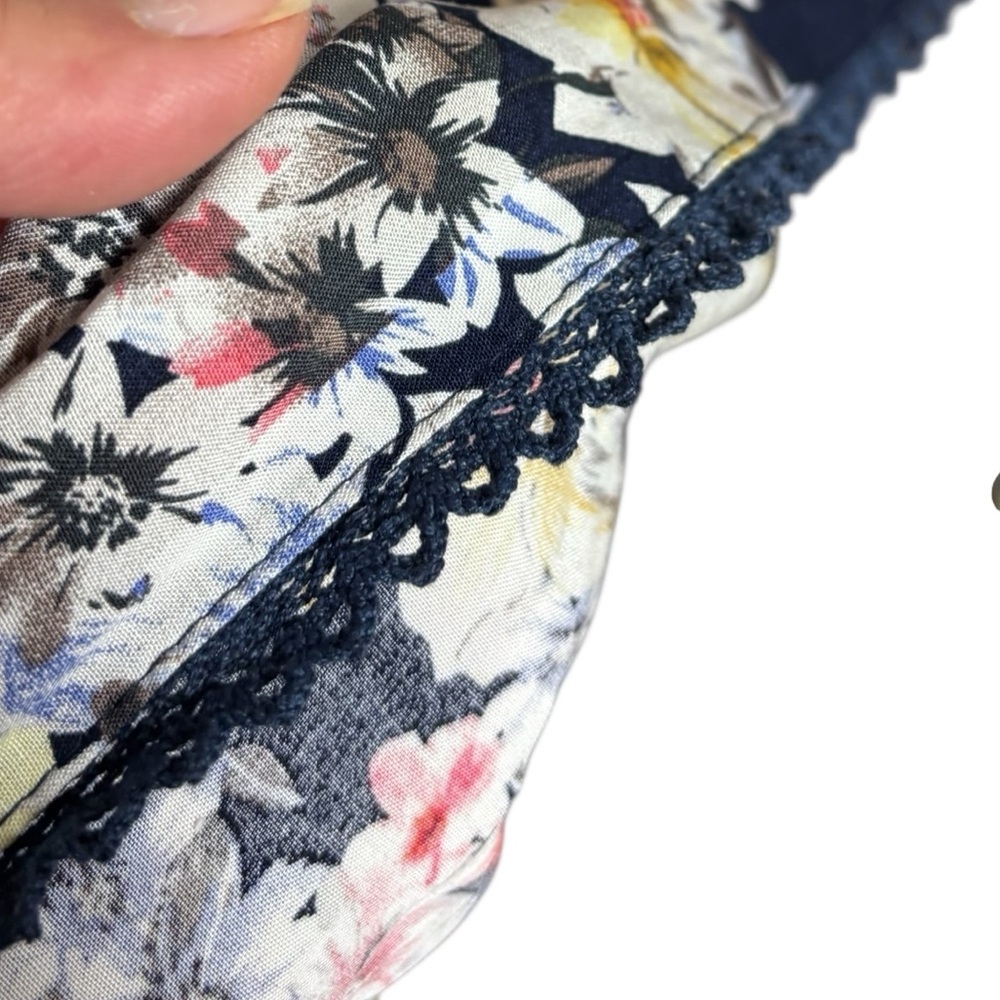 Ina 1X Multicolor Floral Maxi Skirt Double Front Side Slits Plus Size NWOT - Picture 5 of 8